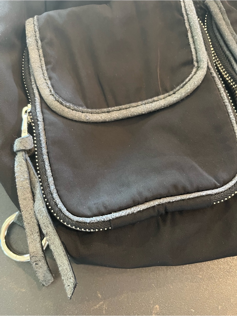 Co-Lab Black Nylon Cargo Hobo Shoulder Bag Slouchy Utility - Picture 6 of 6